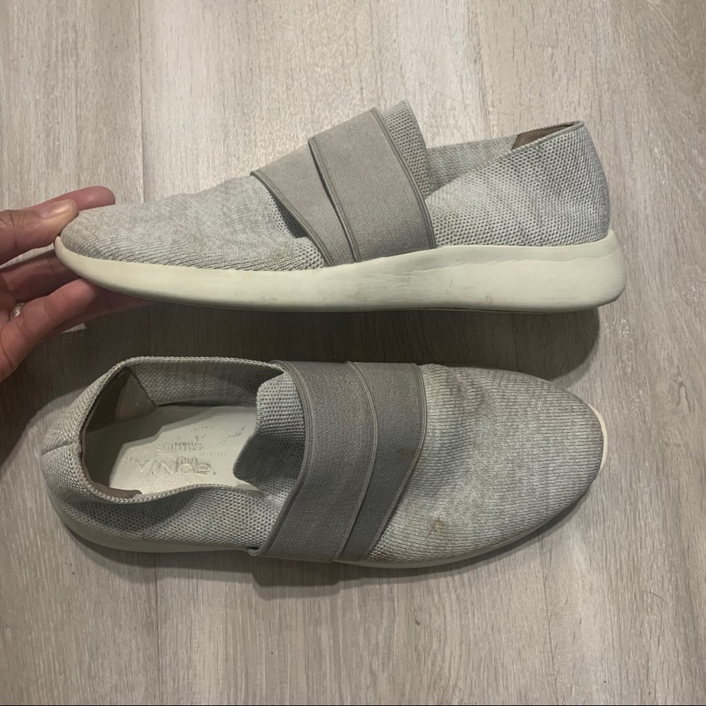 Vince Gray Slip On Fabric Sneakers Sz 6.5M